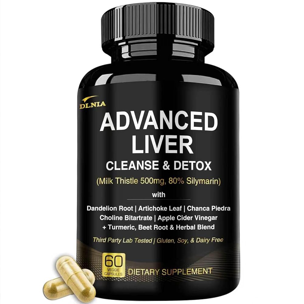 DLNIA Liver Support Supplement Milk Thistle 500mg - 60 Vegetarian Capsules