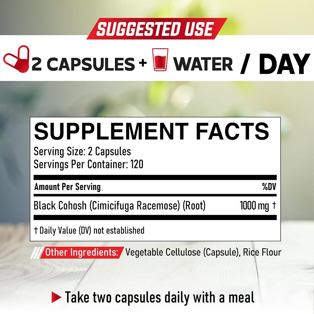 DEDICAD Black Cohosh 1000mg - 240 Capsules - image 5
