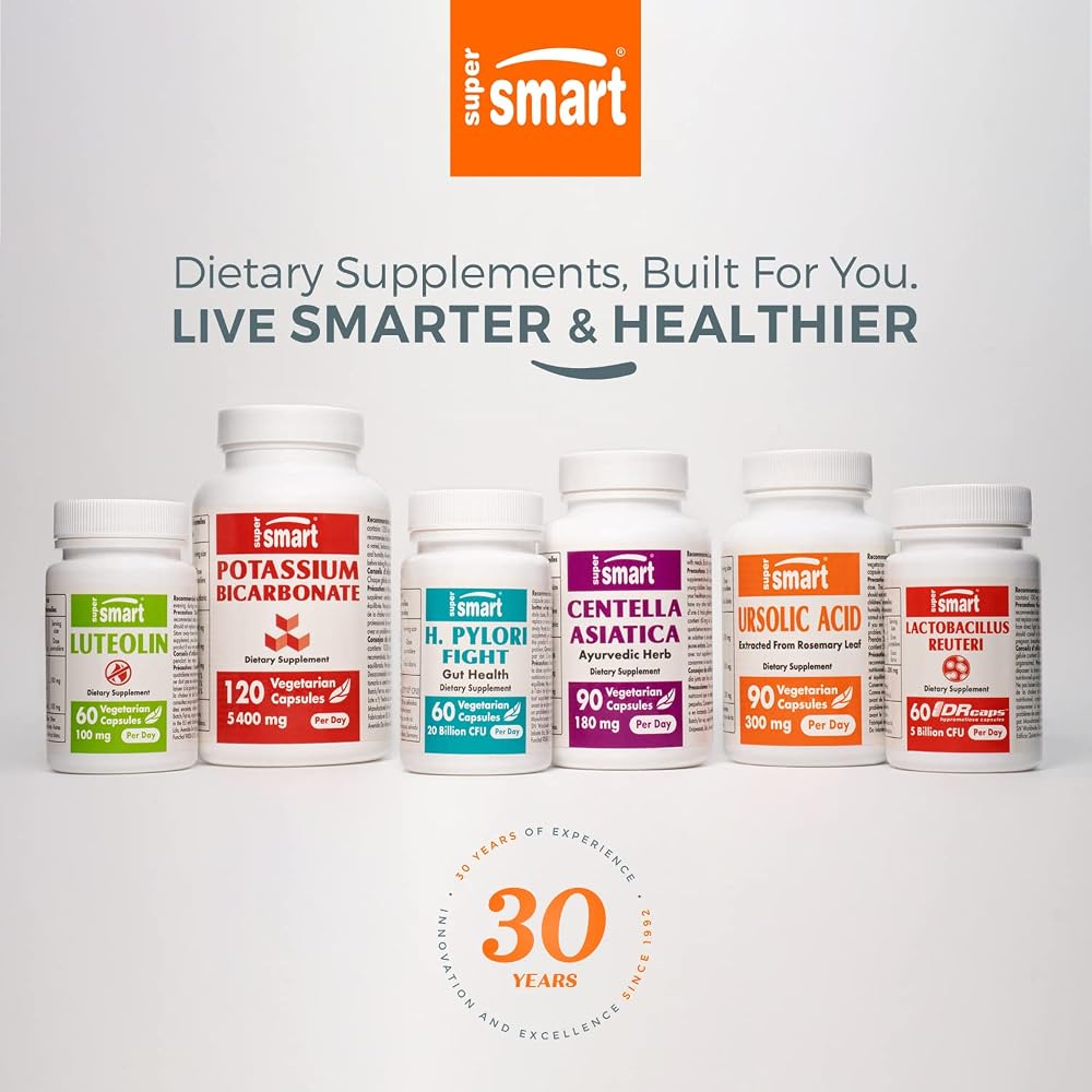 Supersmart Beta-Sitosterol 180mg Plant Sterols - 90 Vegetarian Capsules - image 8
