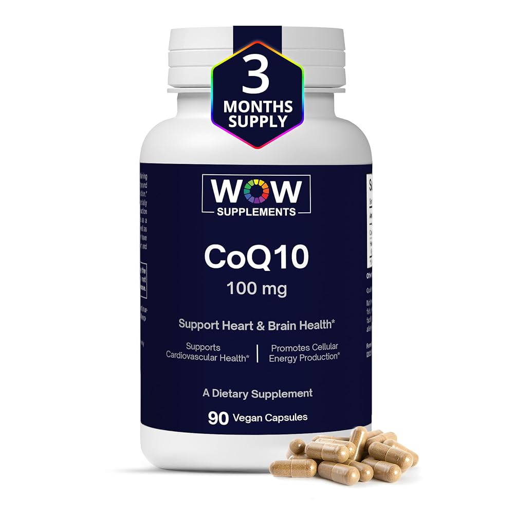 WOW Supplements CoQ10 100 mg with Hawthorn Berry - 90 Capsules