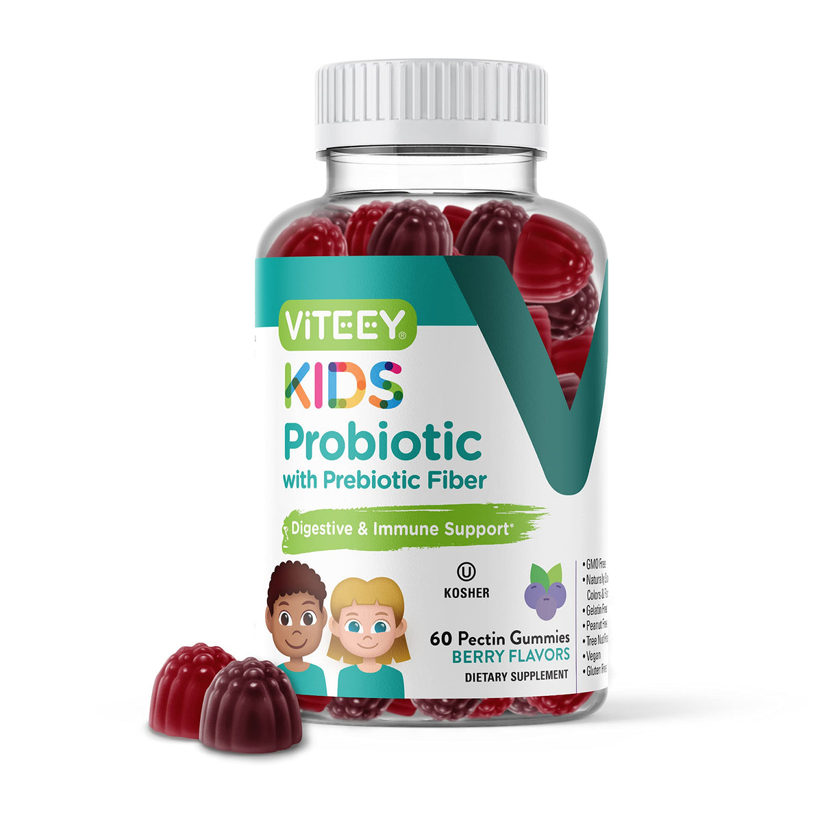Viteey Probiotics Plus Prebiotics Fiber Gummies