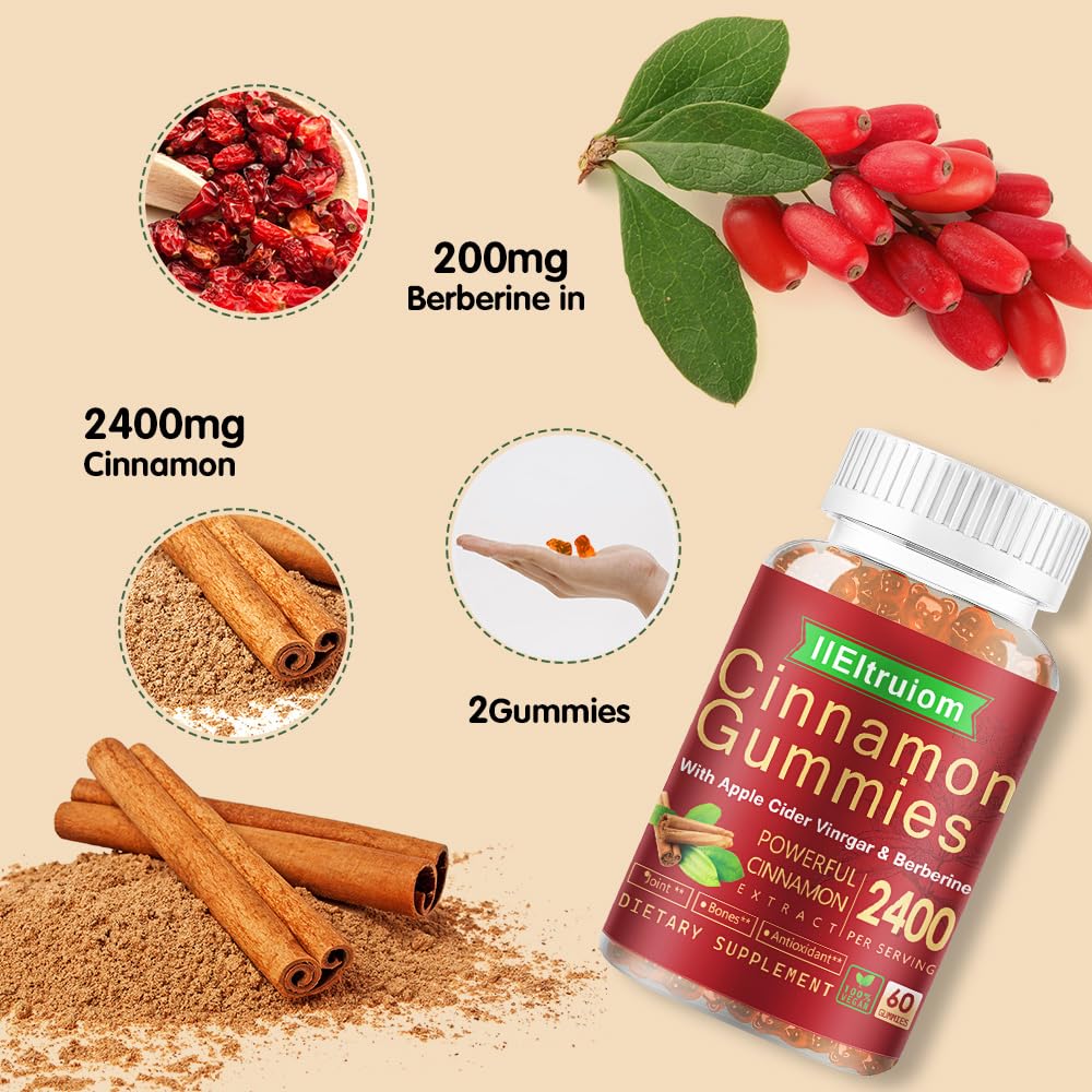 IIEltruiom Ceylon Cinnamon Gummies (2,400mg/Serving)