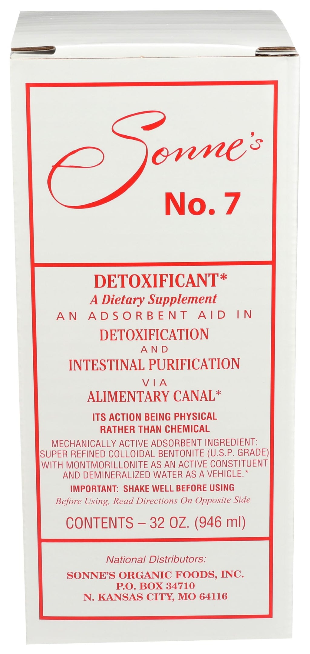 Sonne's Sonnes, Bentonite Liquid No 7, 32 Ounce