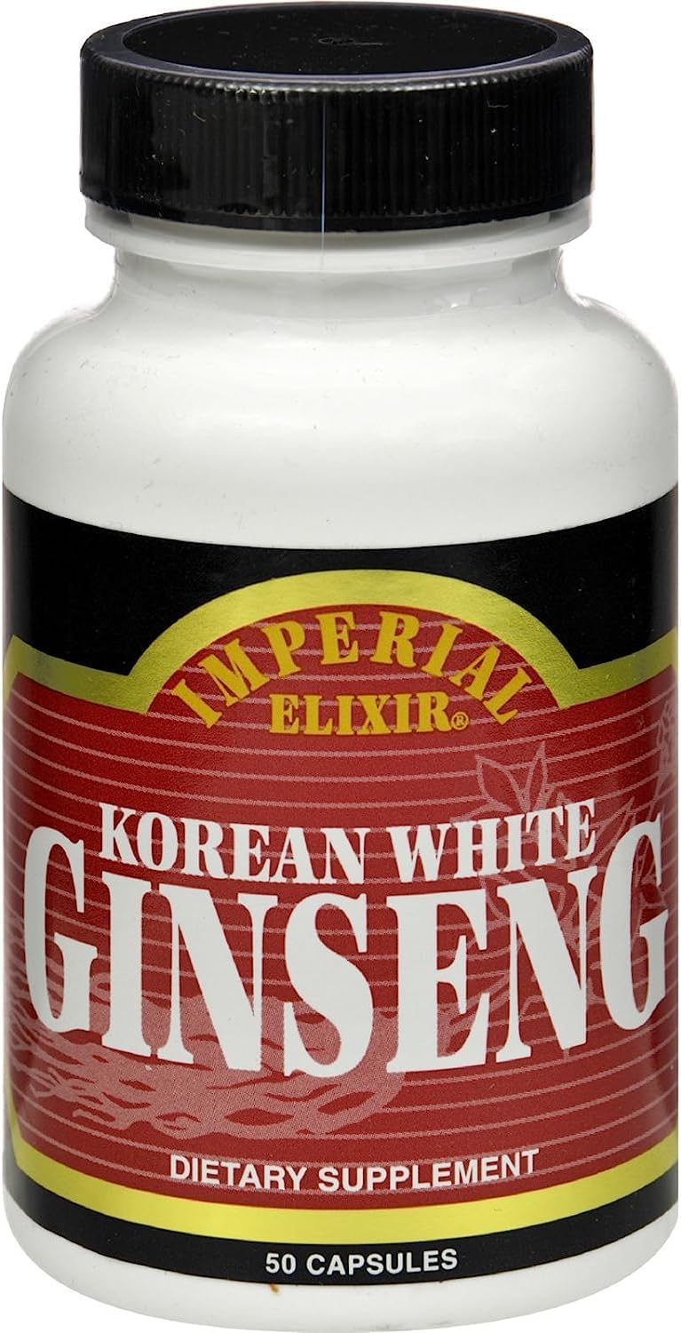 Imperial Elixir Korean White Ginseng - 50 Capsules