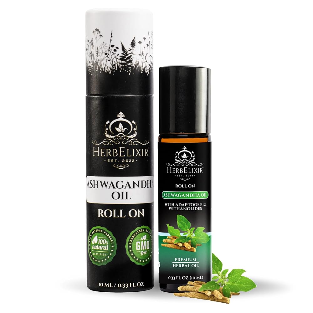 HerbElixir Ashwagandha Oil Roll-On Stress Relief - 10ml
