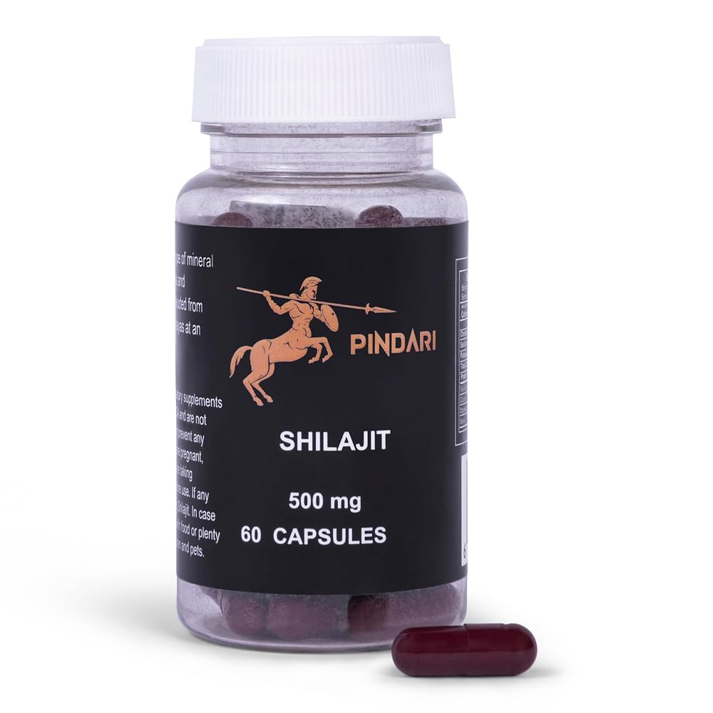 Pindari Shilajit Resin Pure Shilajit 500mg - 60 Capsules