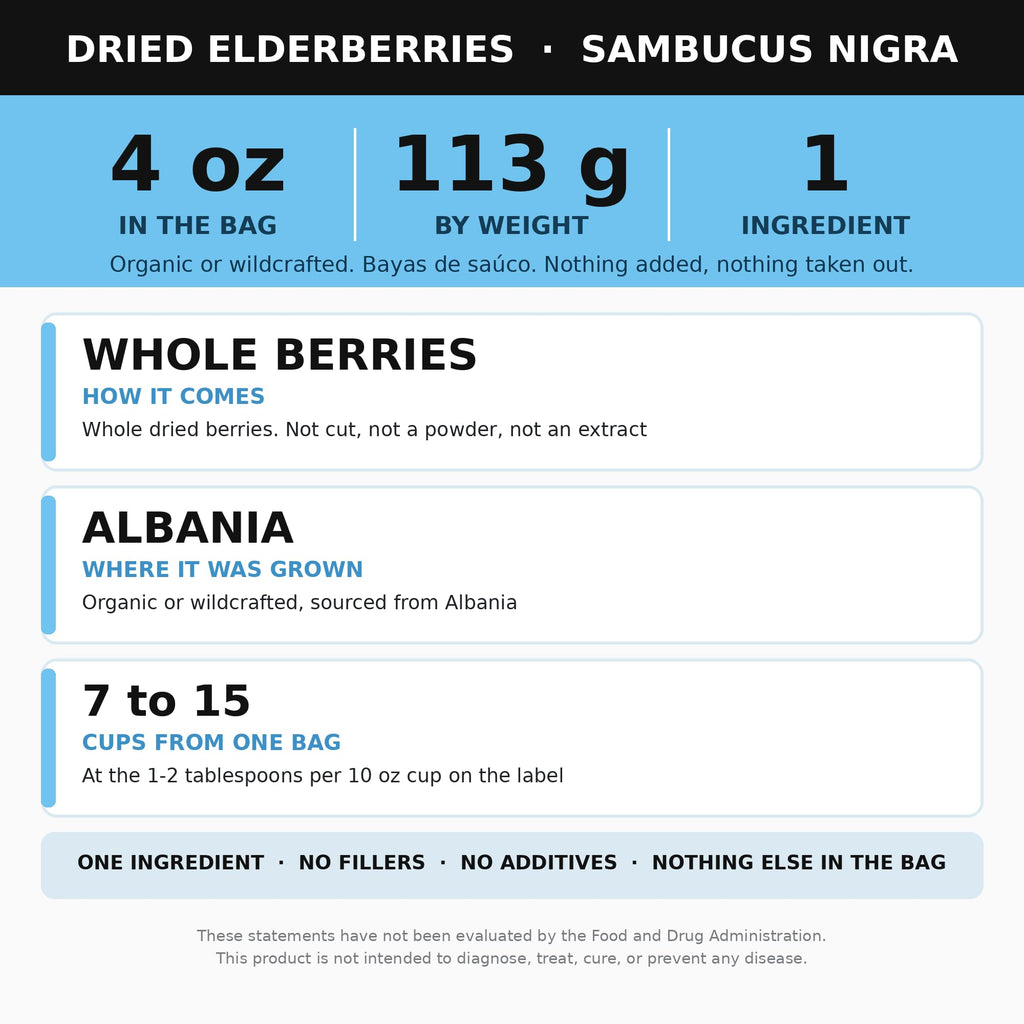 Alkaline Herb Dried Elderberries Whole - 4 oz - image 5