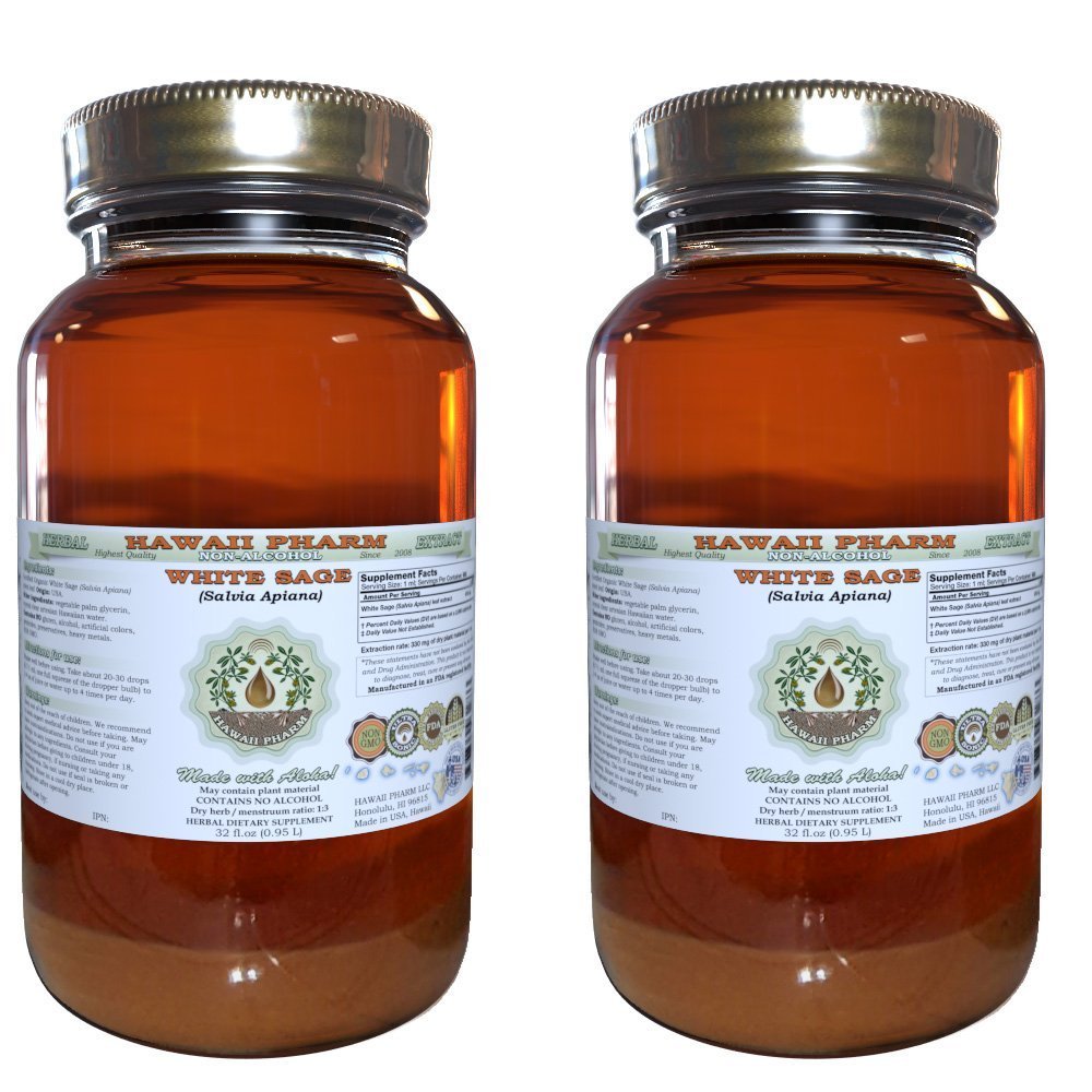 Hawaii Pharm White Sage Leaf Alcohol-Free Extract - 64 fl oz