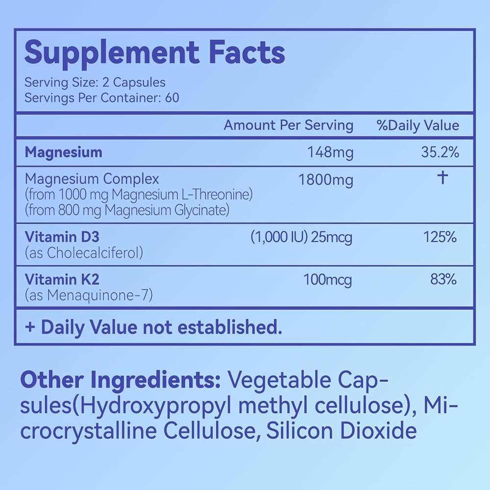Agumoon Magnesium Supplement with Vitamin D3 K2