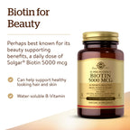 Solgar Biotin 5000 mcg for Hair, Skin & Nails - 180 Capsules - image 3