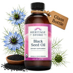 HERITAGE STORE USDA Organic Black Seed Oil, Cold Pressed, 8 fl oz