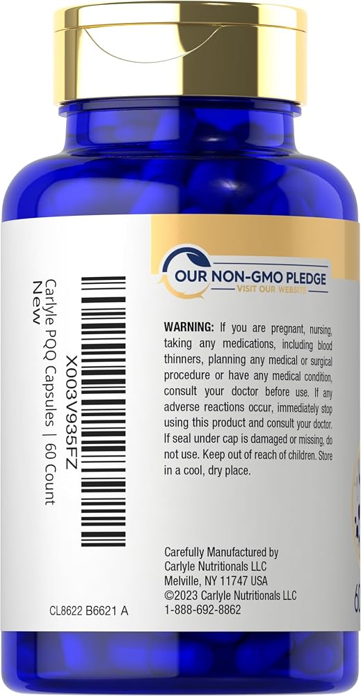 Carlyle PQQ Supplement 20 mg - 60 Capsules - image 3