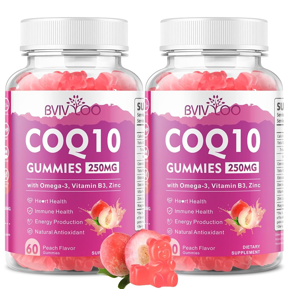 BVIVLOO CoQ10 Gummies 250mg Peach + Orange