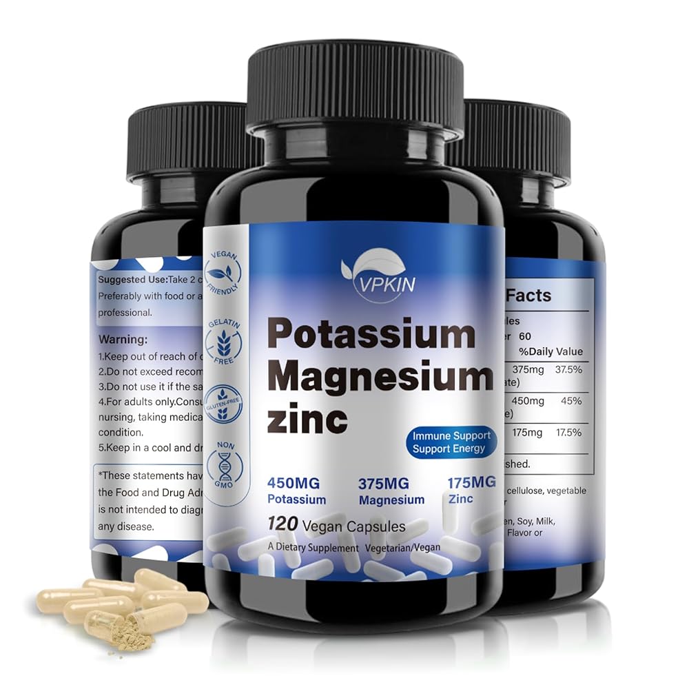 VPKIN Potassium Magnesium Supplement 1000mg
