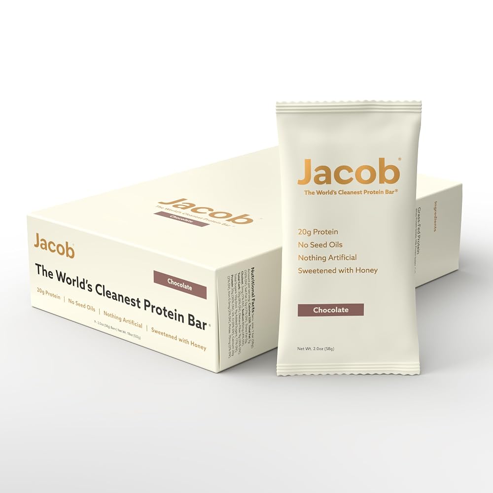 Jacob Protein Bars Chocolate Grass-Fed 20g - 9 Pack