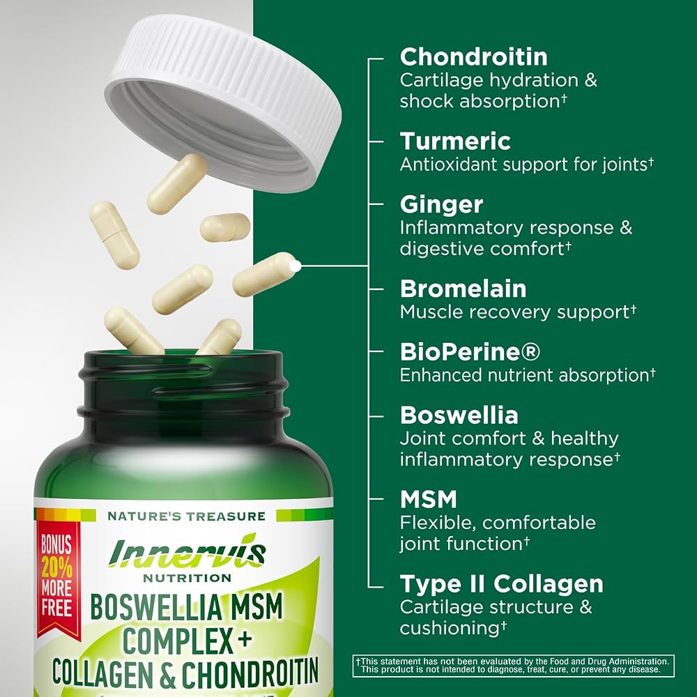 INNERVISNUTRITION Boswellia MSM Complex Joint Support - 150 Capsules - image 5
