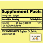 ME GUSTA SHOP Spring Valley Vitamin D 1,000 IU - 450 Softgels - image 2