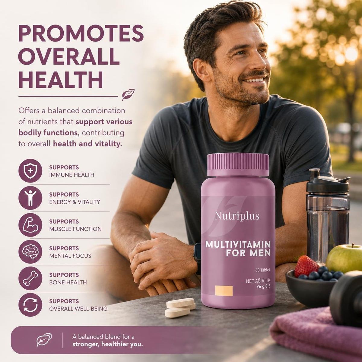 Farmasi Nutriplus Multivitamin & Mineral for Men - 60 Tablets - image 2
