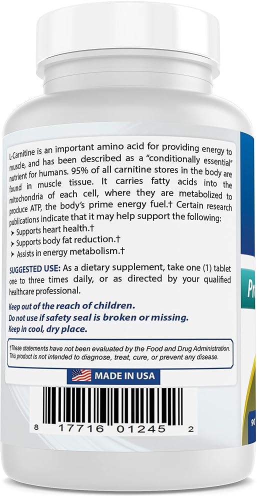 Best Naturals L-Carnitine Tartrate 500 mg - 90 Tablets - image 5
