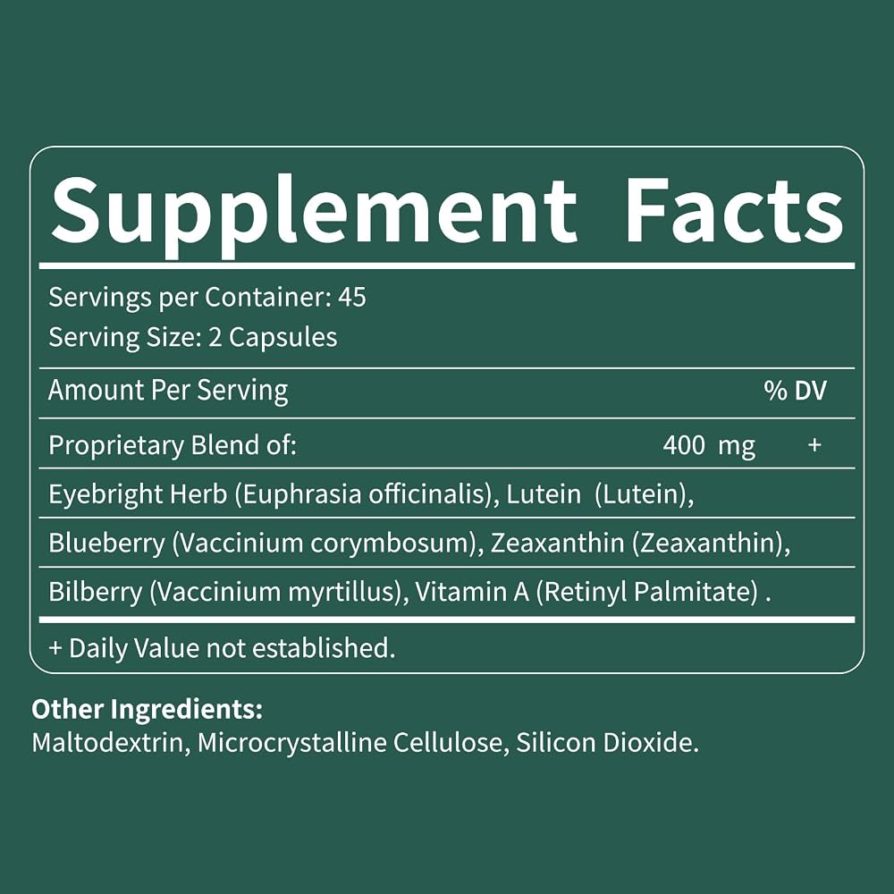 Fuenvegtal Eye Health Capsules with Eyebright Herb - 90 Count - image 8