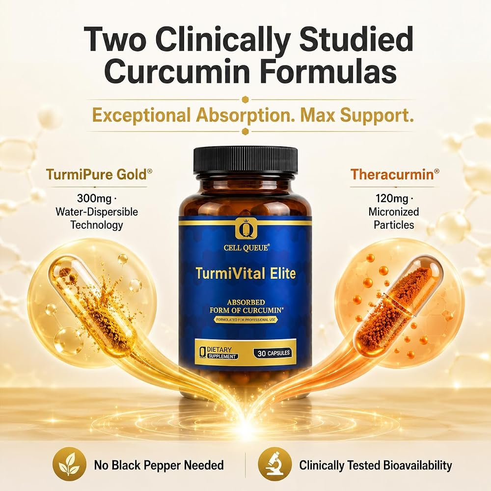 Cellqueue Turmeric Curcumin Supplement Dual Absorption - 30 Capsules - image 2
