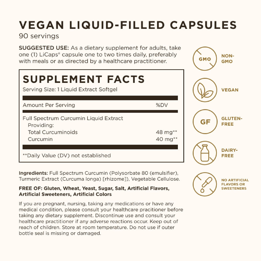 Solgar Full Spectrum Curcumin - 180 Softgels - image 2