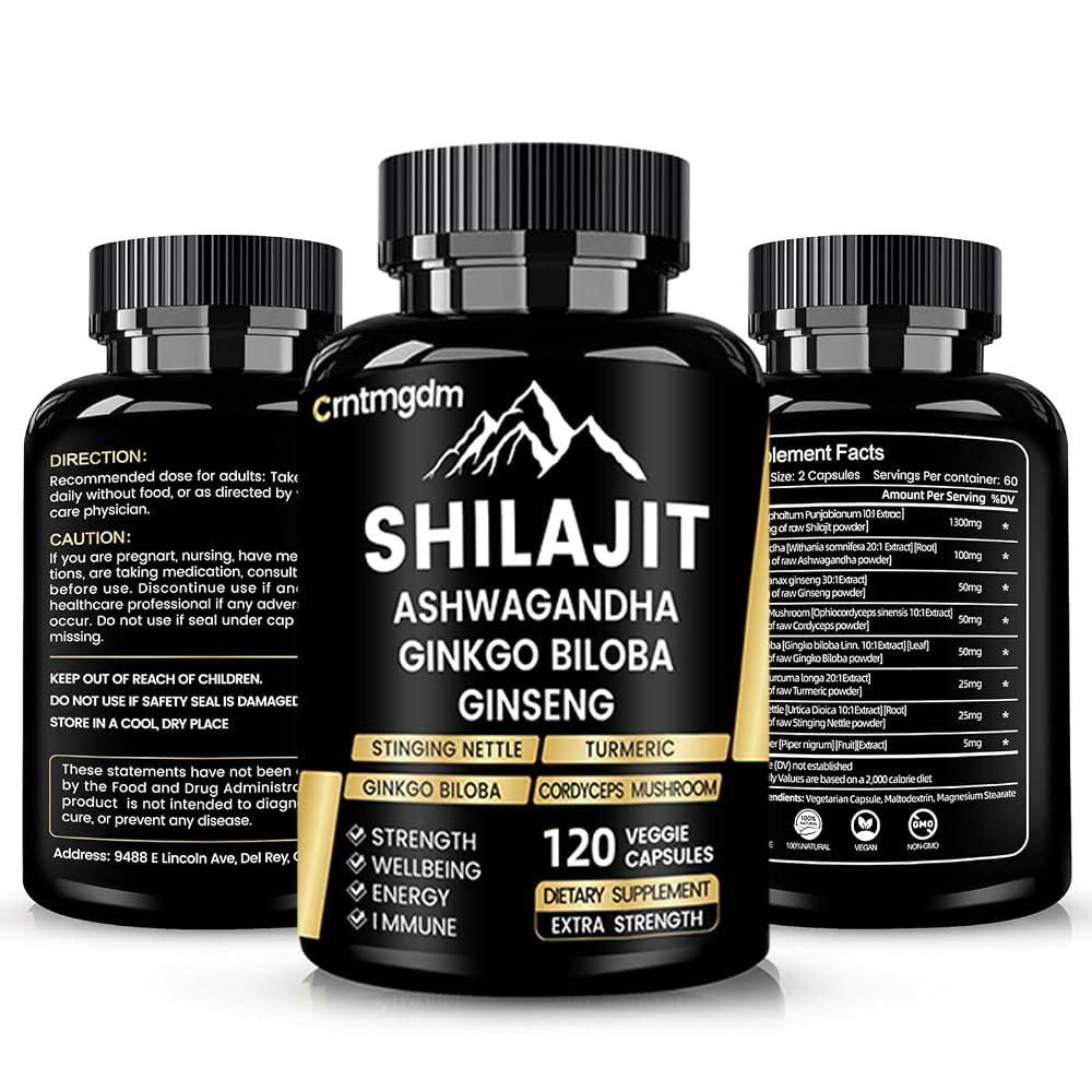 Juebingy Shilajit Capsules with Ashwagandha - 120 Capsules - image 8