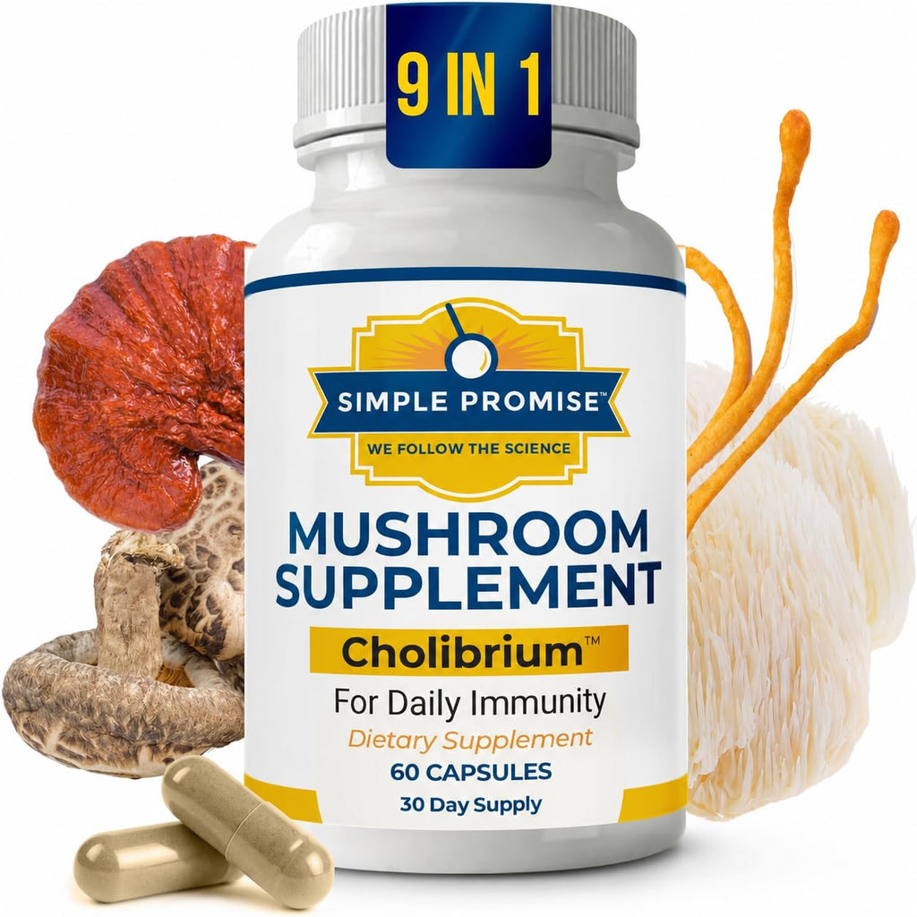 Simple Promise Cholibrium 9-in-1 Mushroom Complex - 60 Capsules