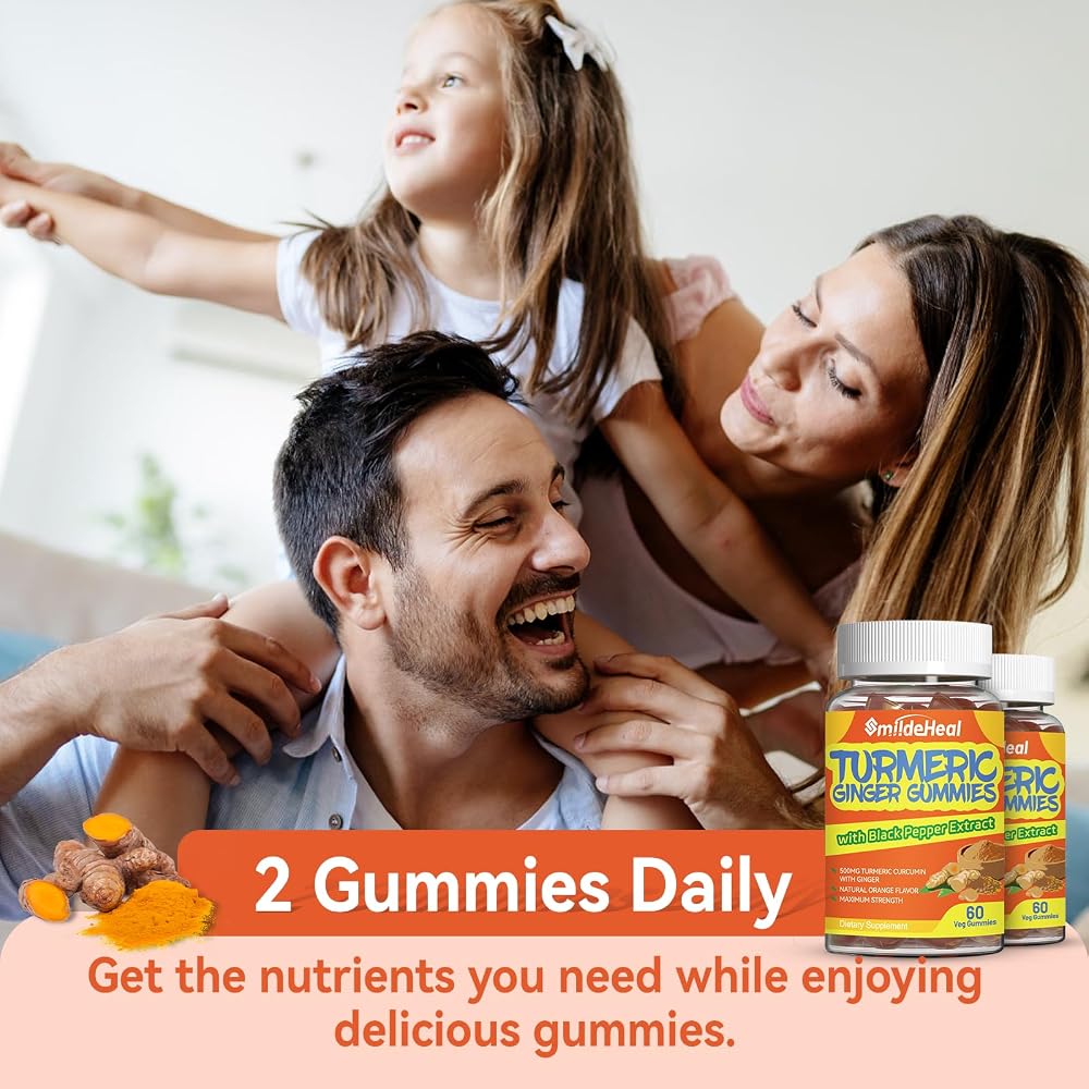 SmildeHeal Turmeric Curcumin Gummies 500mg - 120 Count - image 7