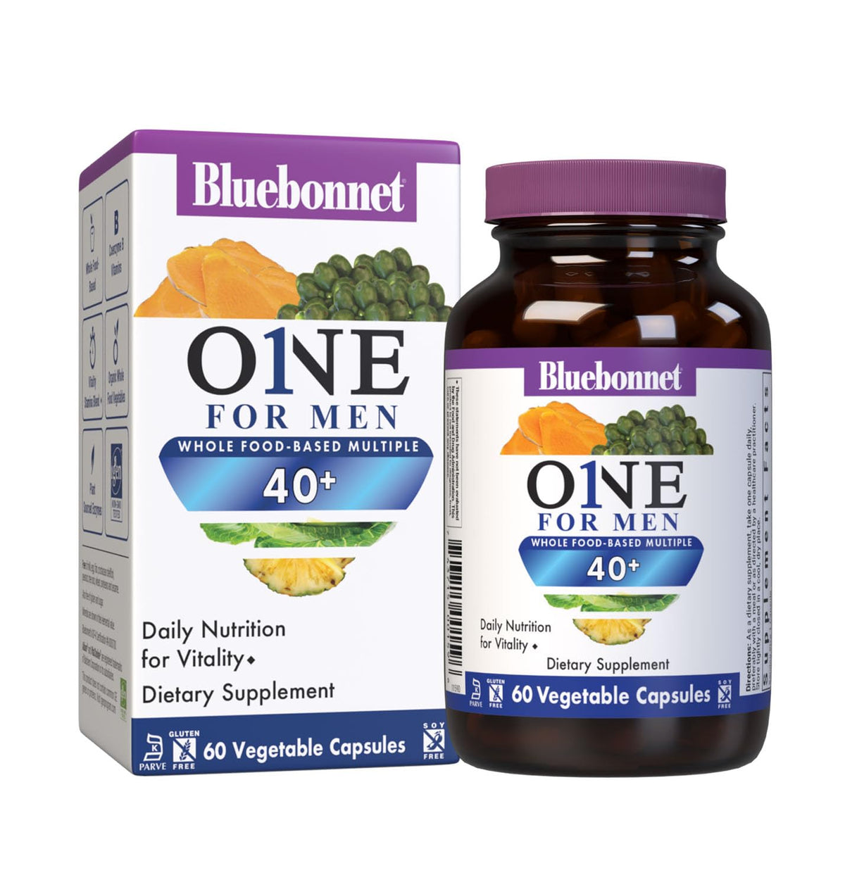 BlueBonnet Nutrition Men's ONE 40+ Multivitamin - 60 Vegetarian Capsules