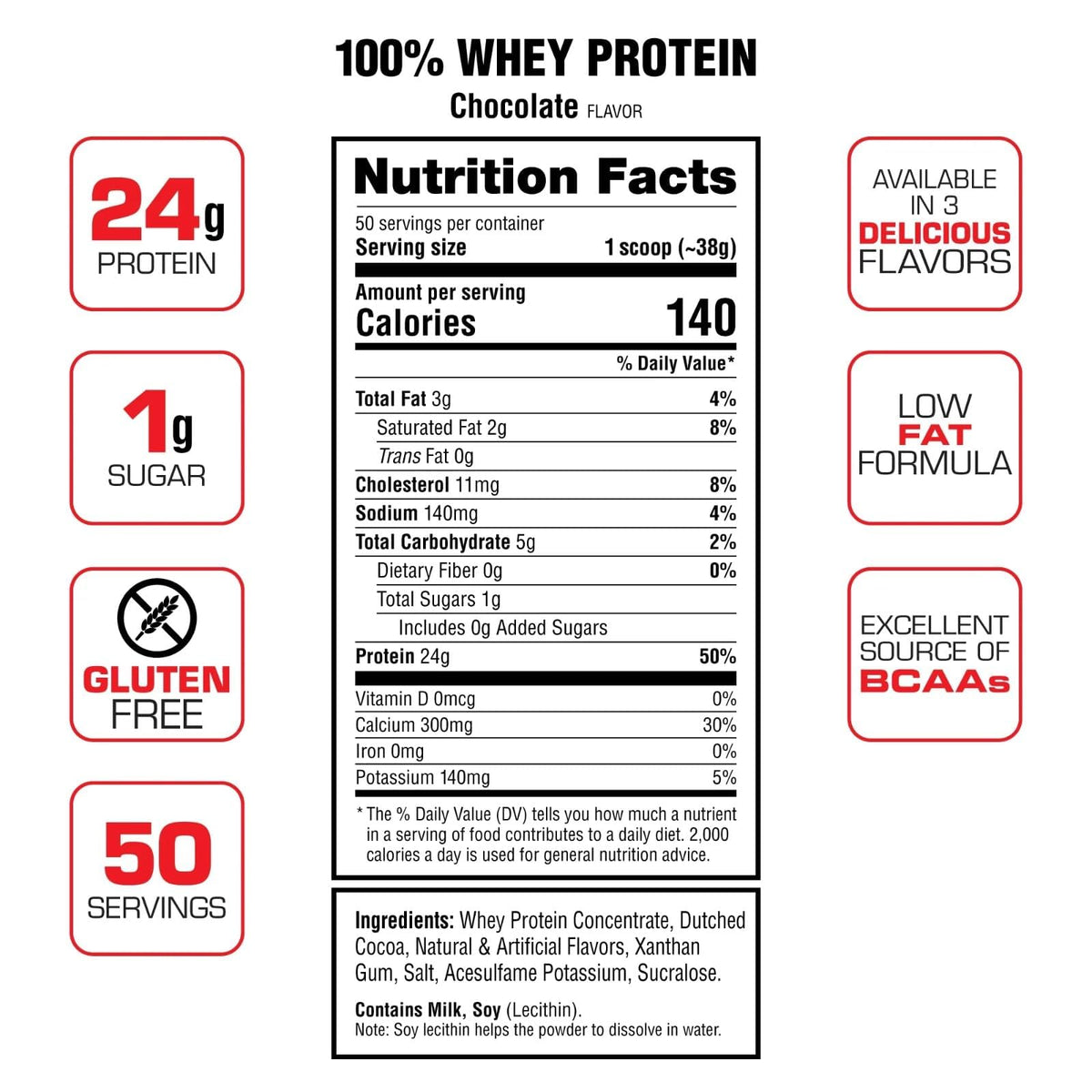 Labrada 100% Whey Protein Chocolate - 4.13 Pound - image 4