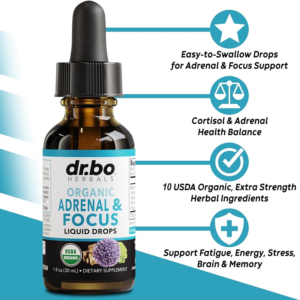 DR. BO Adrenal Support Liquid Drops with Adaptogens - 1 Fl Oz - image 2
