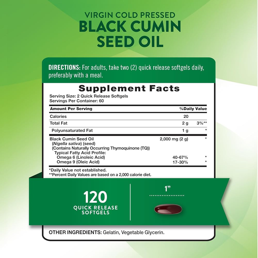 Nature's Truth Black Seed Oil 2000mg - 120 Softgels - image 2