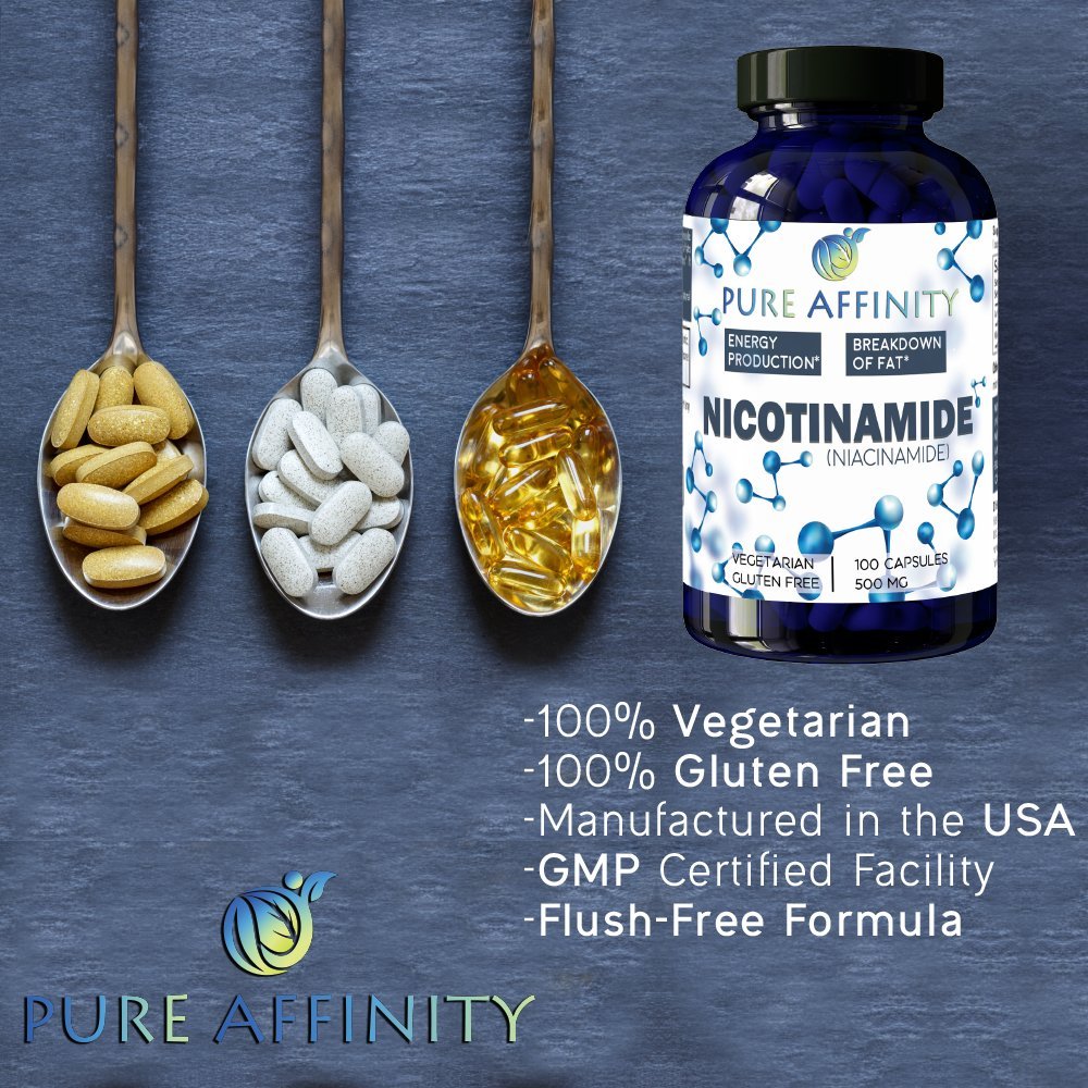 Pure Affinity LLC B3 Nicotinamide 500 mg Effective Flush-Free Niacin.