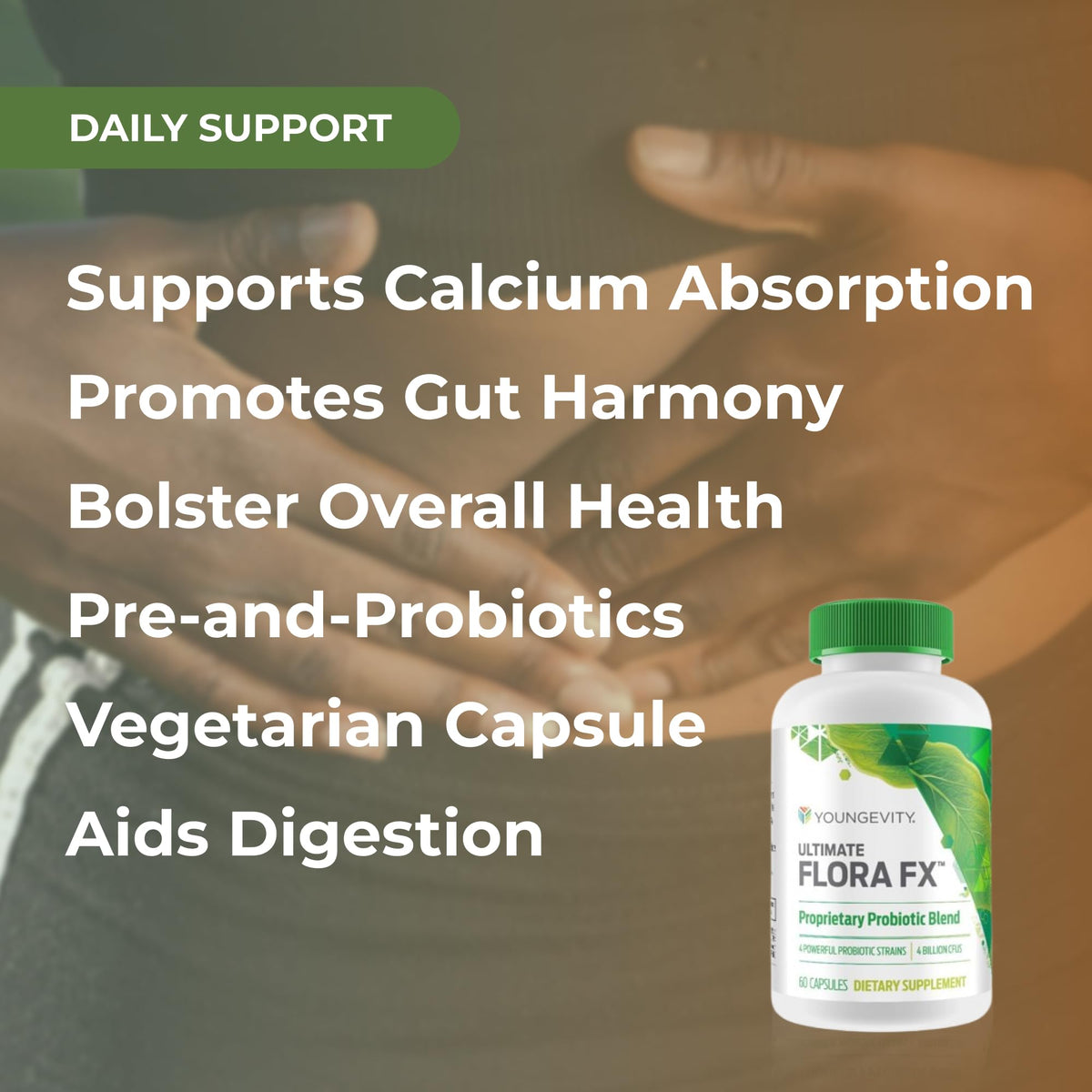 Youngevity Ultimate Flora FX Prebiotic Probiotic 4 Billion CFU - 60 Capsules - image 4
