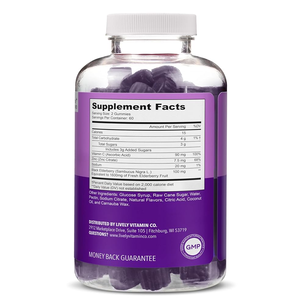 LIVELY VITAMIN CO. Elderberry Burst Gummies Immune Support - 120 Count - image 2