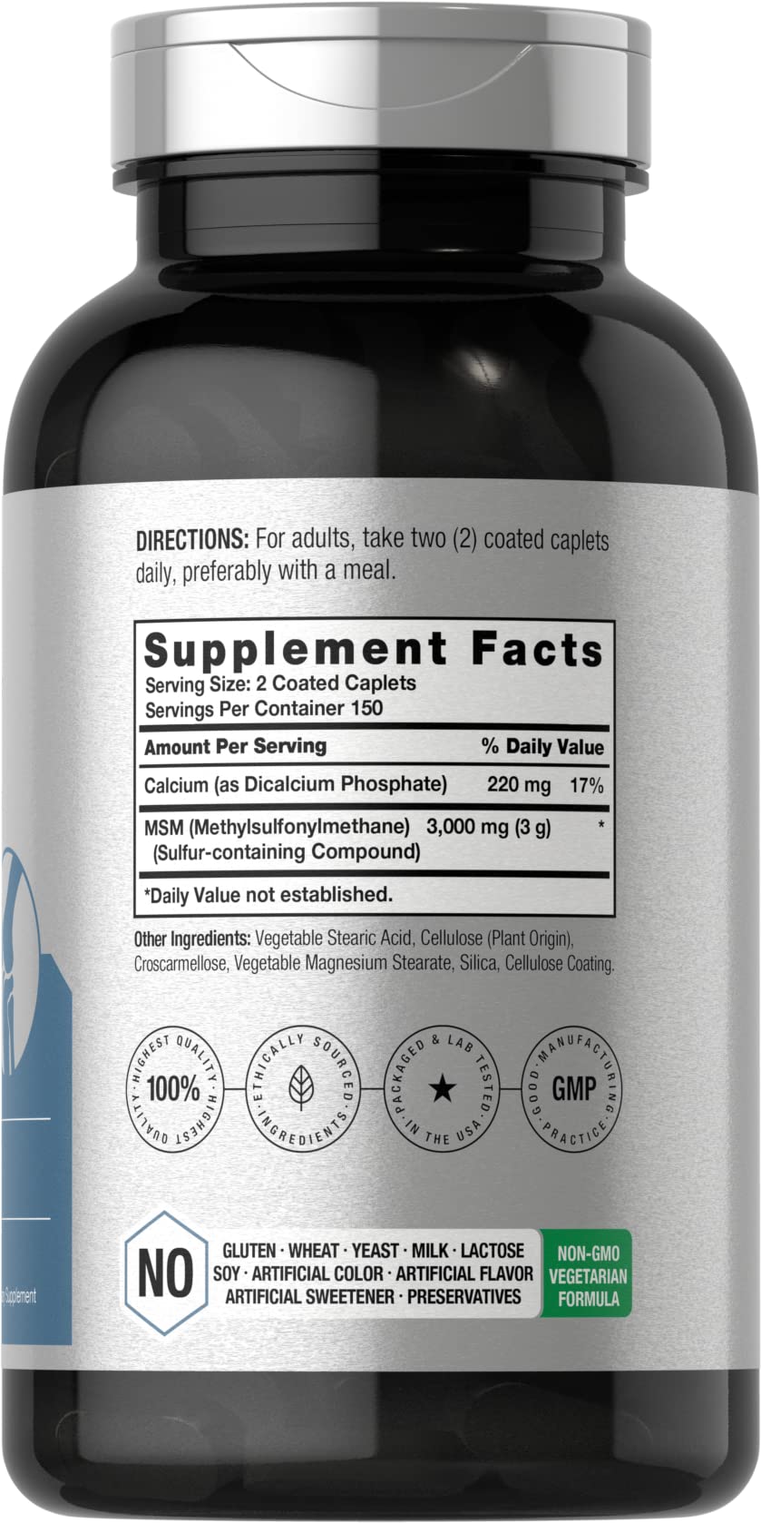 Horbäach MSM Supplement 3000mg - 300 Caplets - image 2