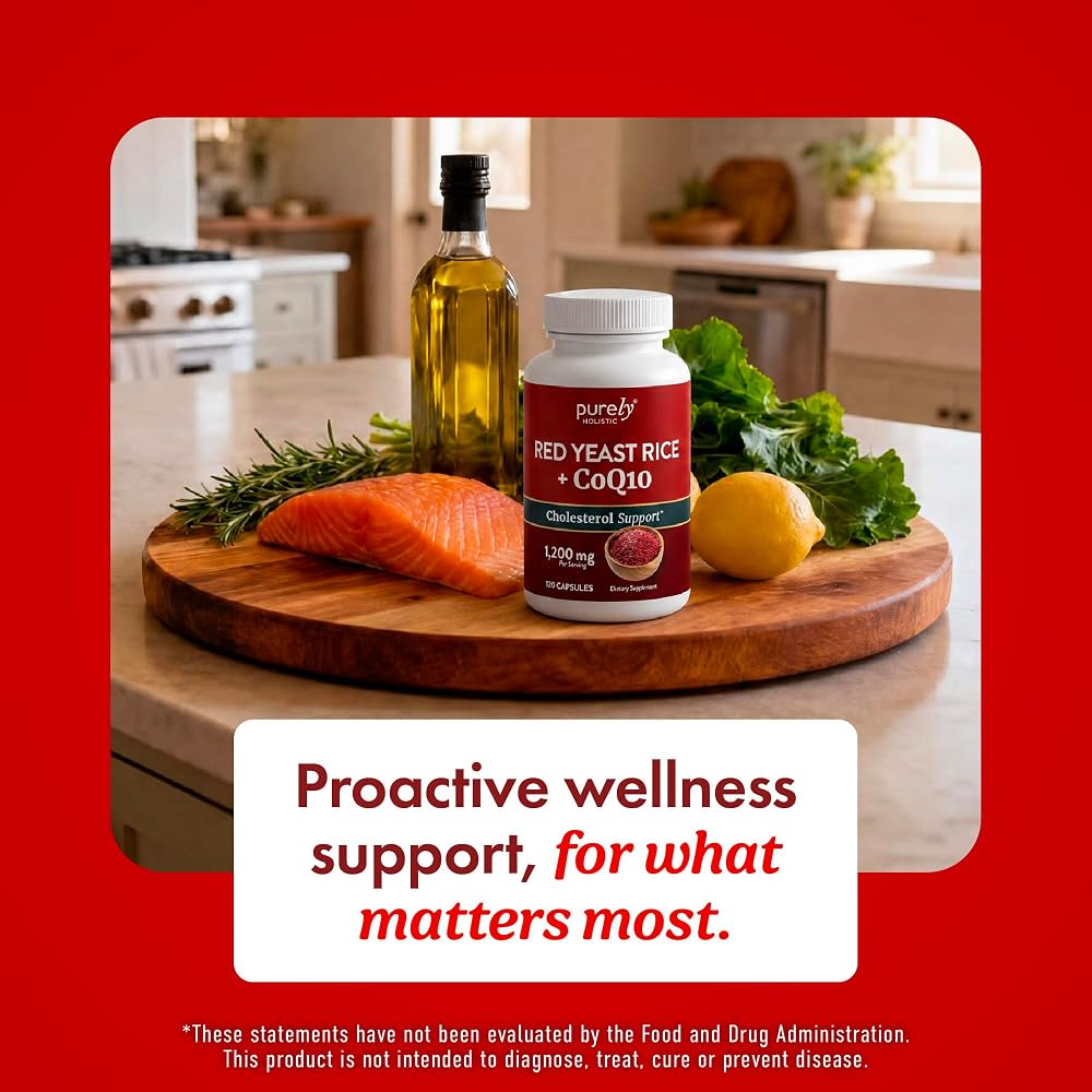 Purely Holistic Red Yeast Rice with CoQ10 Heart Health Support - 120 Capsules - image 9