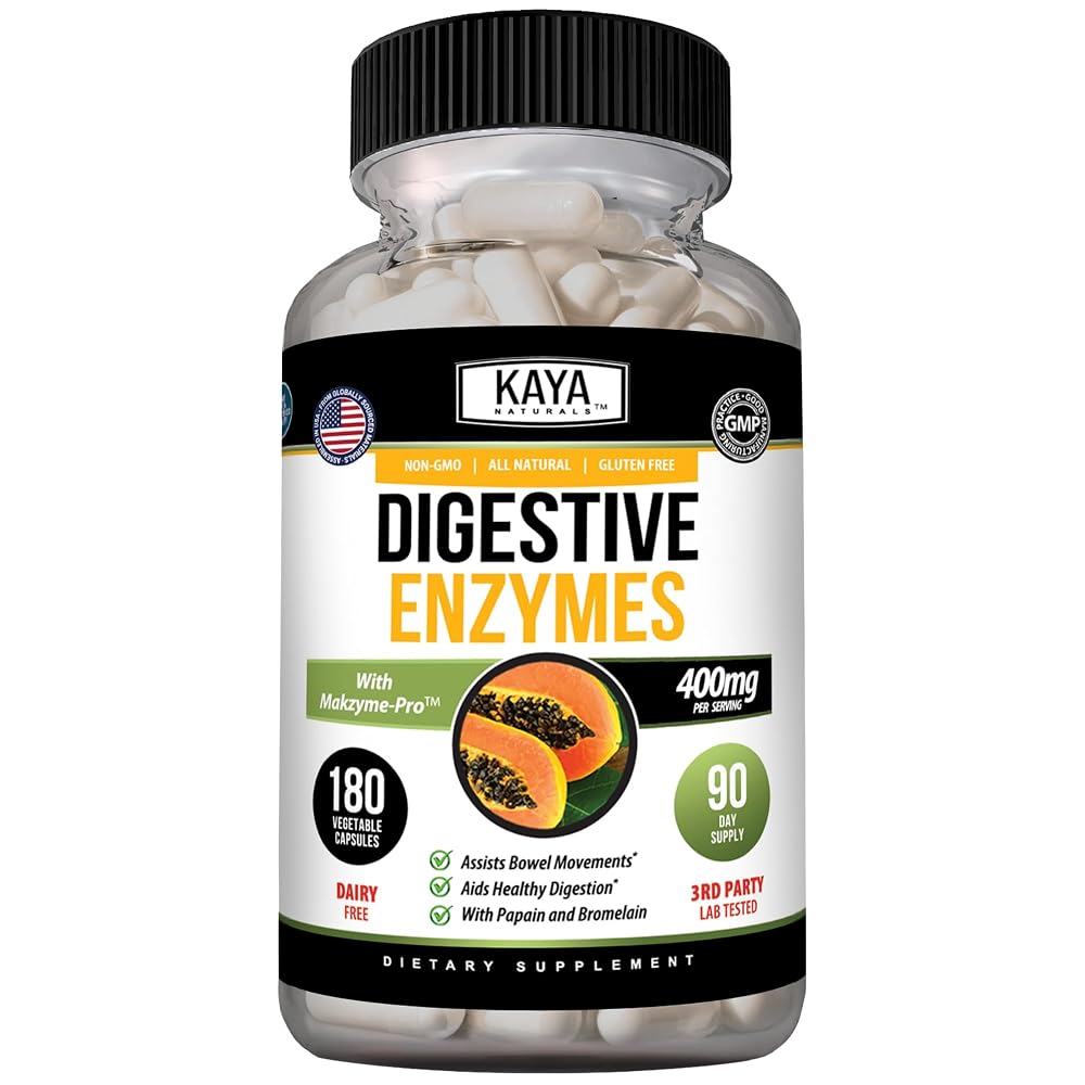 Kaya Naturals Digestive Enzymes with Probiotics - 180 Capsules