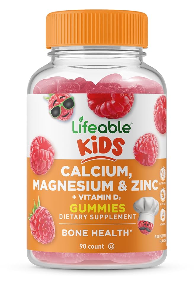 Lifeable Kids Calcium Magnesium Zinc Gummies with Vitamin D3 - 90 Gummies