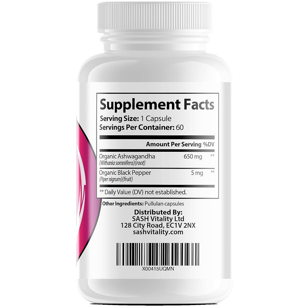 SASH Vitality Ashwagandha High Strength - 60 Vegetarian Capsules - image 2