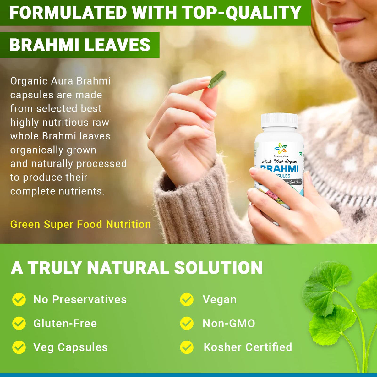 Organic Aura Brahmi Capsules Memory & Cognitive Support - image 5