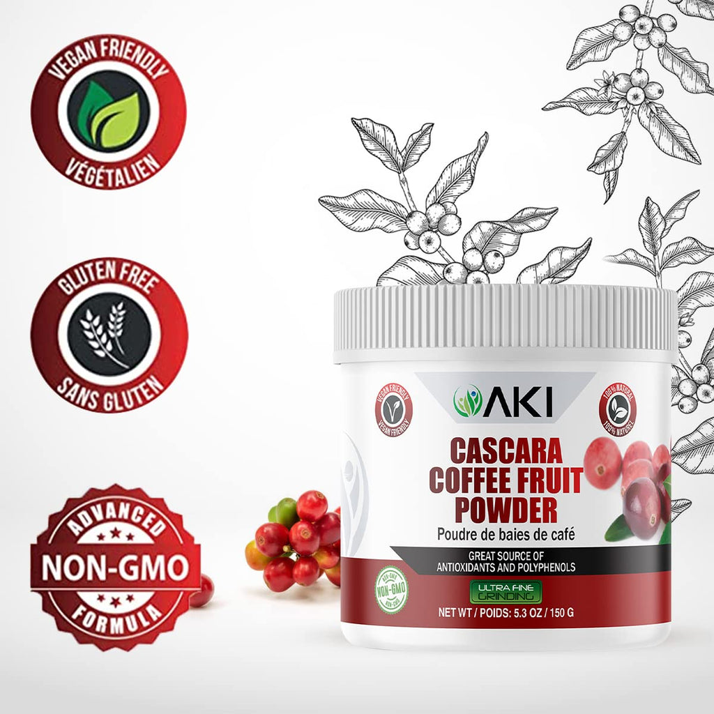 AKI ORGANIC Cascara Coffee Fruit Powder Antioxidants - 150g - image 6