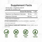 Deal Supplement Magnesium Glycinate 500mg Veggie Capsules