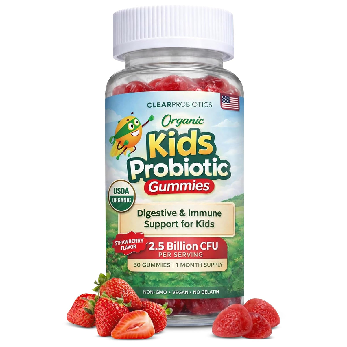 Clear Probiotics Clear Buddy Probiotic Gummies for Kids 2-6 - 30 Count