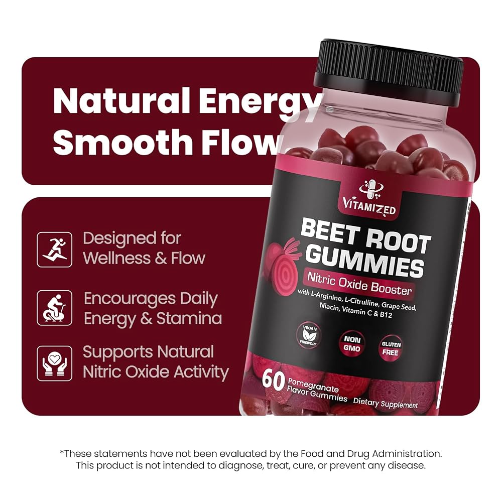 VITAMIZED Beet Root Gummies with Grape Seed Extract - 60 Count - image 4