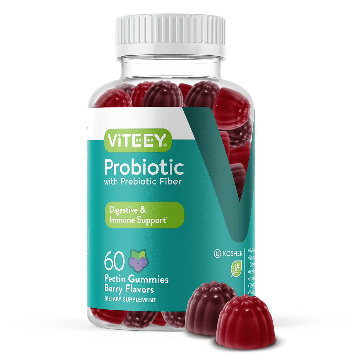 Viteey Probiotics Plus Prebiotics Fiber Gummies