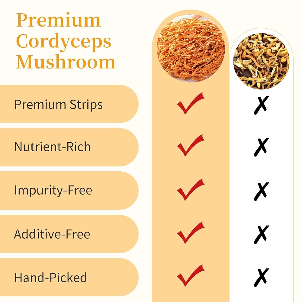 Wanhua Hall Cordyceps Flowers Dried Mushroom - 7.05 oz - image 5