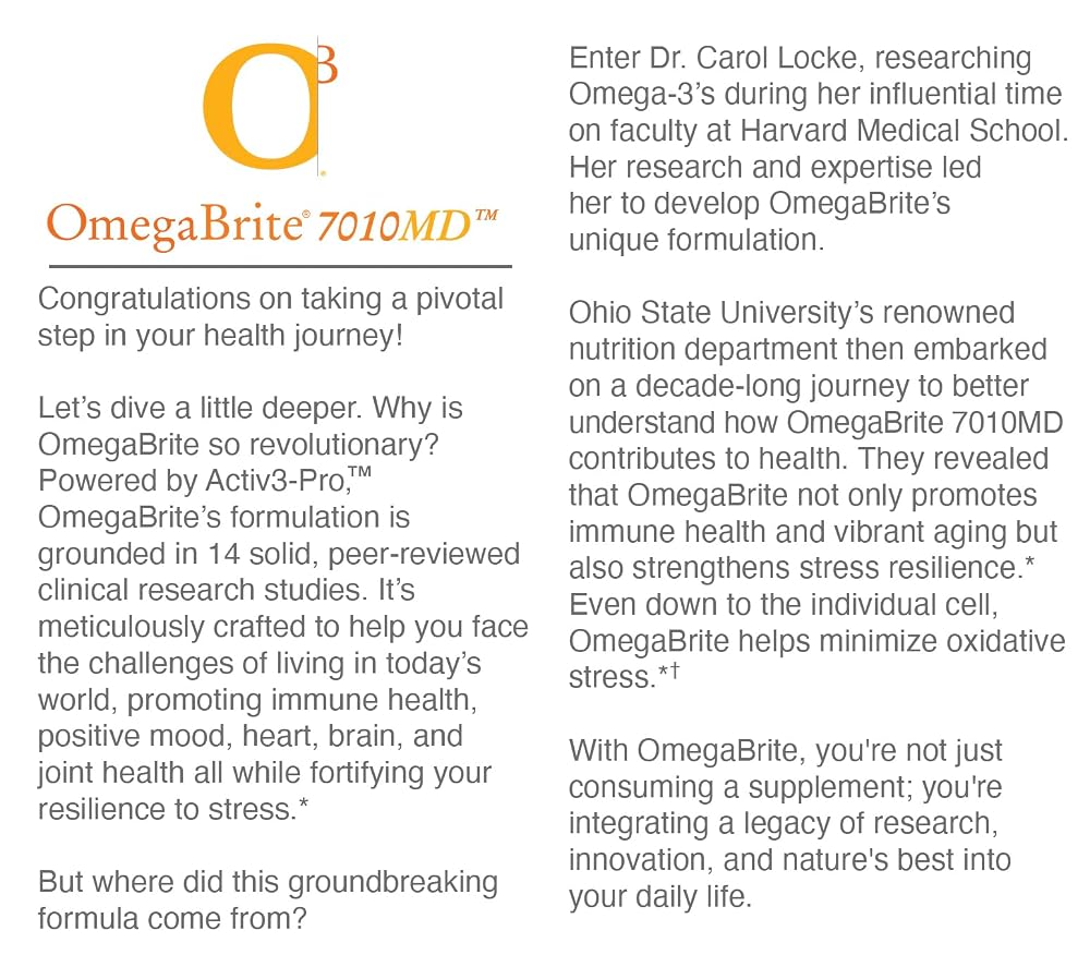 OmegaBrite 7010MD Advanced Omega-3 Formula - 60 Softgels - image 4