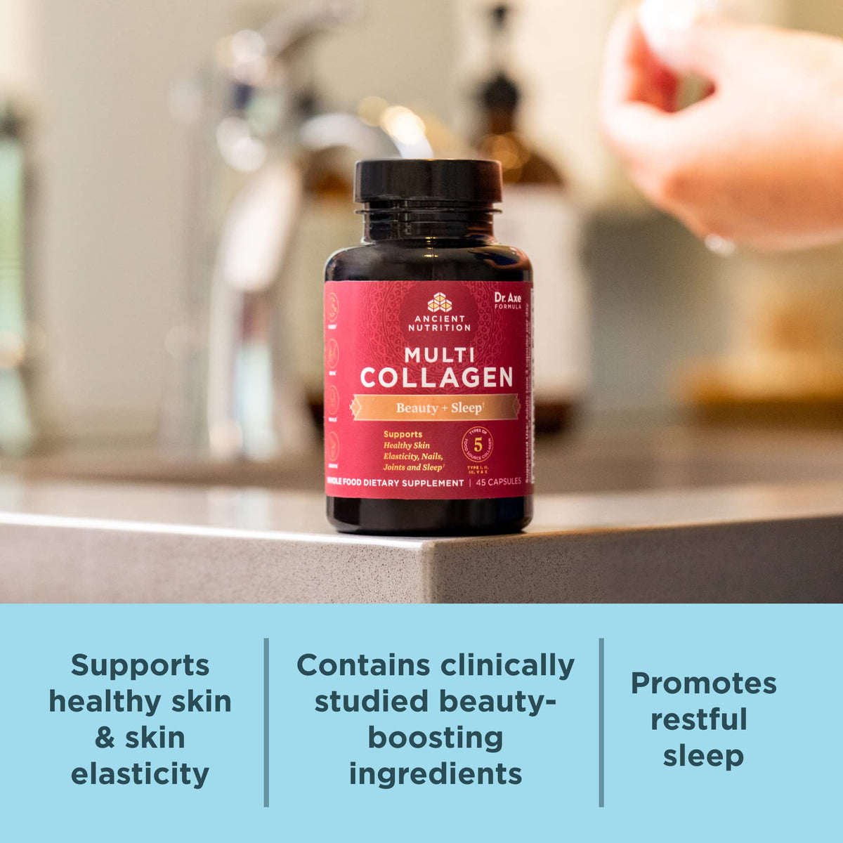 Ancient Nutrition Multi Collagen Peptides Capsules for Beauty & Sleep - image 4